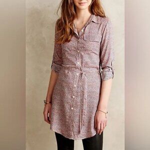 Anthropologie x 11•1• Tylho  Button Front Shirt Dress / Tunic Size Small - NEW